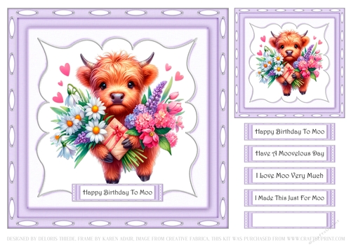 Happy Birthday To Moo - Card Two