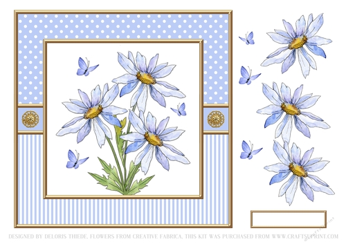 Lovely watercolor daisies - Card one