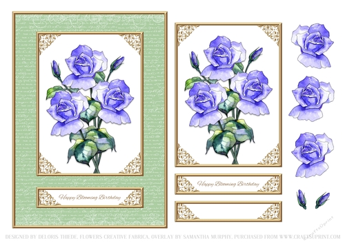 Lovely Roses Birthday Topper - Card One