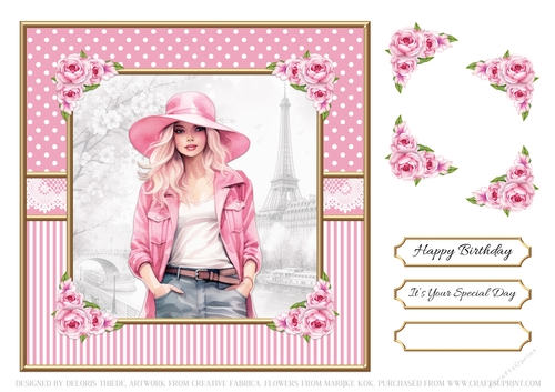 Lovely Paris Scene Birthday Topper