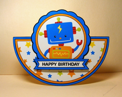 Happy Birthday Robot Rocker Style Card