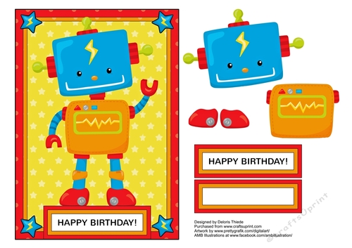 Robot Birthday Card