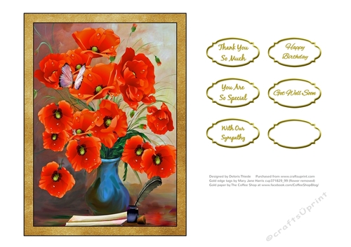 Pretty Poppies Topper And Labels