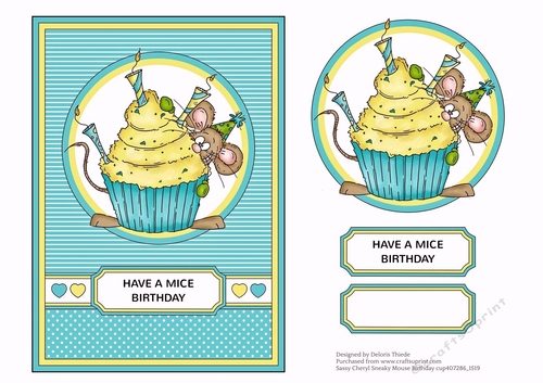Sassy Cheryl Sneaky Mouse Birthday Card