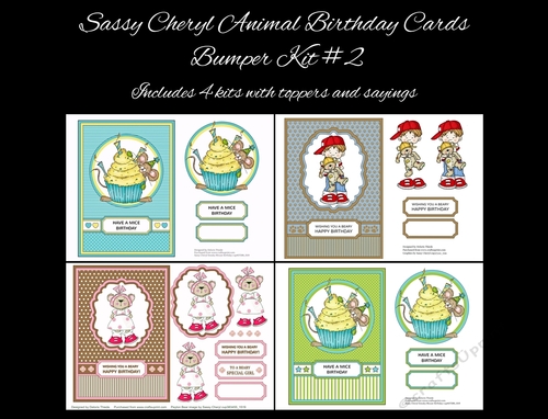 Sassy Cheryl Animal Birthday Cards Bumper Kit #2