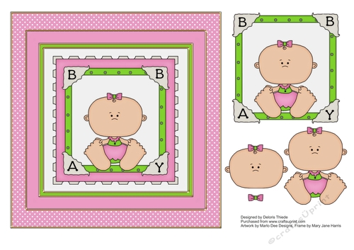 Baby Girl Card And Decoupage Layers