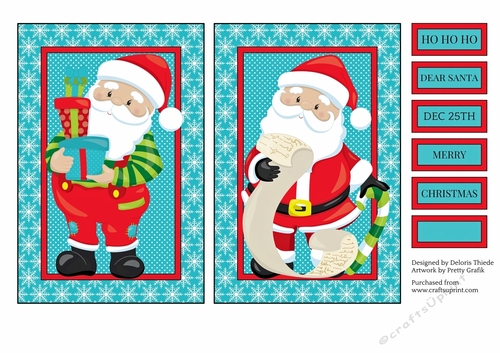 Santa Toppers Set 1 (Two 6 X 4 Card Toppers With Sayings)
