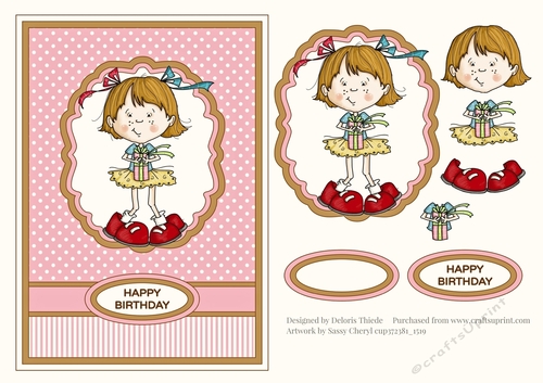 Sassy Cheryl Bowlegged Cutie Birthday 5 X 7 Topper