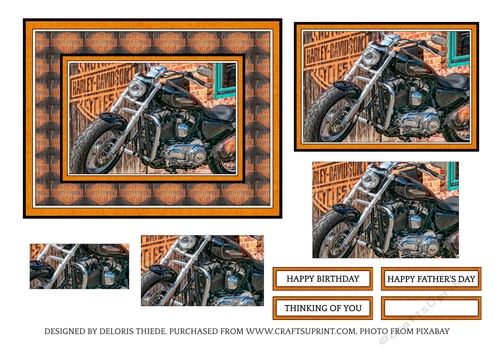 Harley Davidson Pyramid Birthday/Fathers Day Card