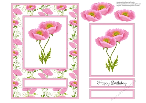 Beautiful Poppies 5 X 7 Card Topper