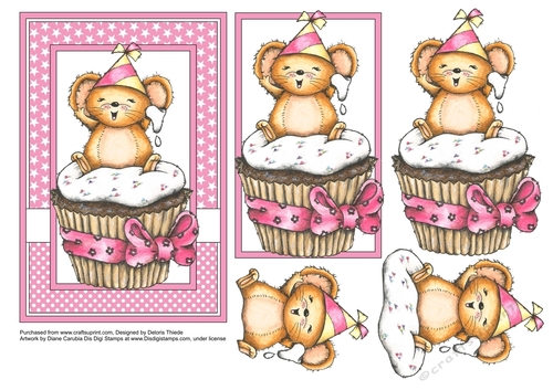 Cute Little Mouse Card Topper + Decoupage Layers