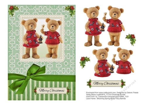 Teddy Bear Christmas Topper + Decoupage Layers
