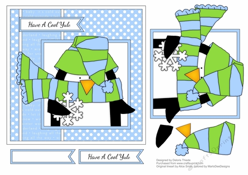Have A Cool Yule - Penguin Card Topper