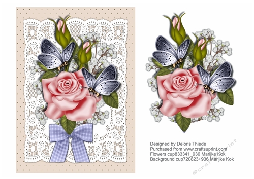 Beautiful flowers on vintage lace background