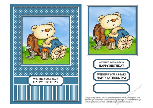 Beer Bear Quick Topper - Birthday or Fathers Day