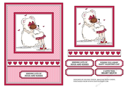 I Love You Beary Much or Valentine Quick Card