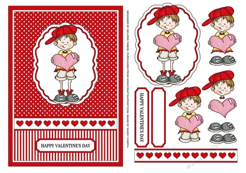 Sassy Cheryl - Happy Valentines Day - 5 x 7 Topper 