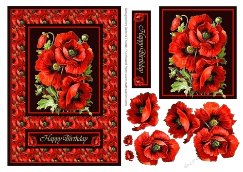 Gorgeous Red Poppies Topper + Decoupage Layers