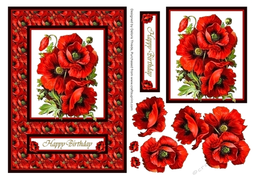 Beautiful Poppies Card Topper & Decoupage Flowers
