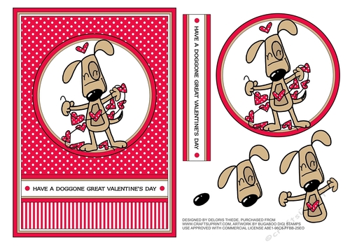 Doggone Great Valentines Day - 5 X 7 Quick Card