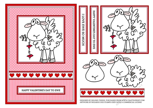 Happy Valentines Day To Ewe 5 X 7 Topper