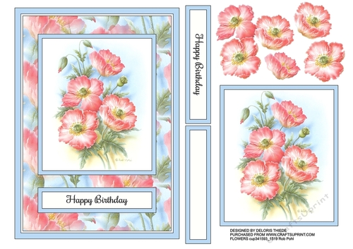 Beautiful Rob Pohl Watercolor Flower Card Topper