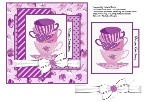Teatime 6 X 6 Happy Birthday Quick Card Topper