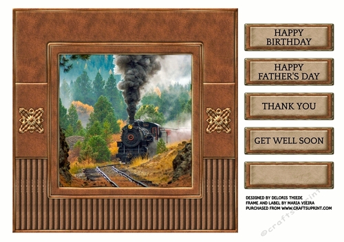 Steam Train 7 X 7 Quick Card Topper