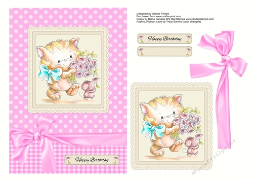 Purrfect Birthday - 5 X 7 Topper - Quick + Easy