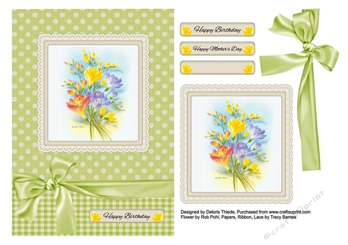 Lovely Watercolor Flowers Birthday/Mothers Day Topper