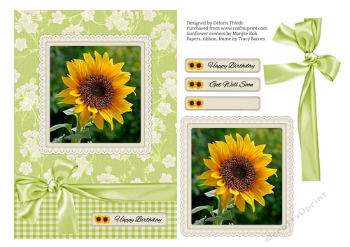 Beautiful Sunflower Birthday Or Get Well (5 X 7 Topper)