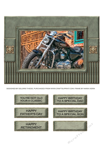 Harley Davidson 5 X 7 Topper + Sayings (Gray)