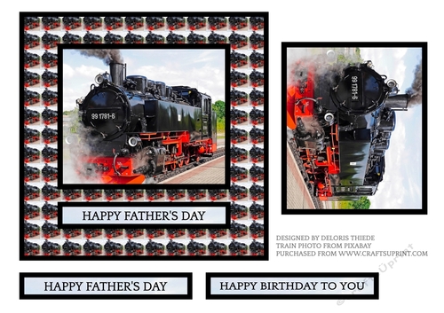 6 X 6 Steam Train Topper - Birthday/Fathers Day
