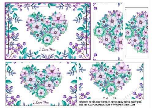 I Love You Floral Wreath Pyramid Card Topper