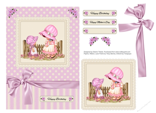Cute Little Sisters Birthday/Mothers Day Topper No 2
