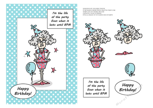 Stella - Im the life of the party - Blue Polka Dots - Shabby Chic