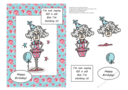 Stella - Im not saying 60 is old (Blue/Pink Shabby Chic Colors)