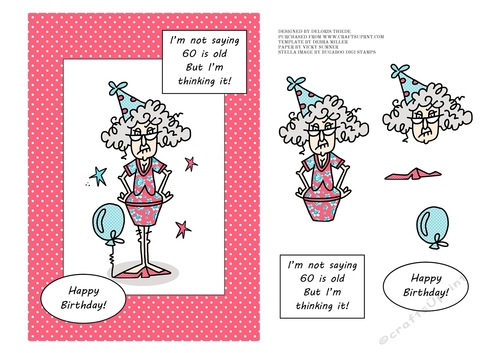Stella - Im not saying 60 is old - Pink Polka Dots Shabby Chic