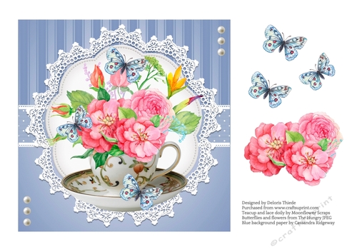 Lovely Watercolor Flowers In A Teacup Topper