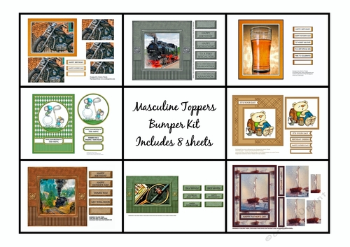 Masculine Theme Bumper Kit (With 8 Toppers)