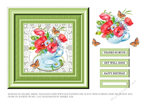 Lovely Watercolor Poppies On A Lace Background