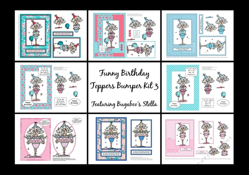 Stella Funny Birthday Bumper Kit Three - Incudes 8 Toppers