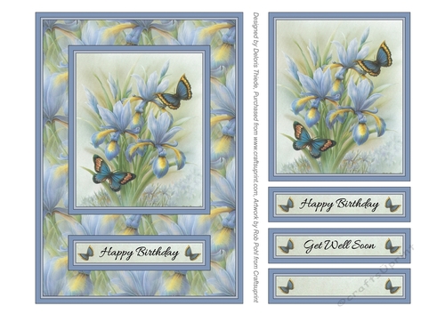 Lovely Blue Watercolor Flowers