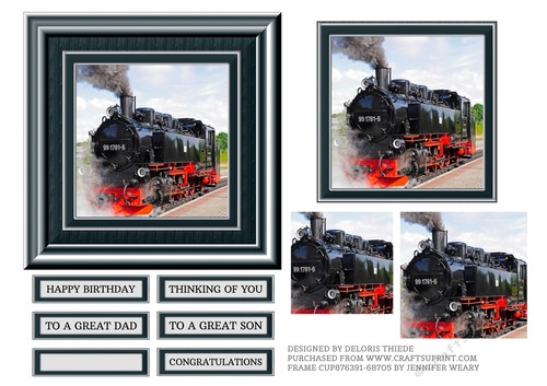 Steam Train Birthday/Fathers Day Quick Card 