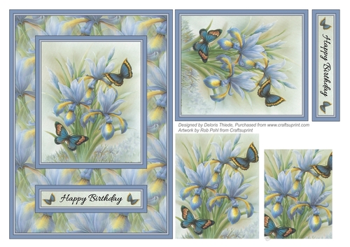 Lovely Watercolor Flowers Birthday Pyramid 
