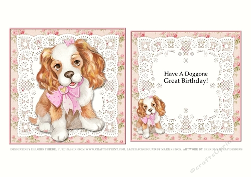 Have A Doggone Great Birthday Topper Plus Insert (Brown/white)