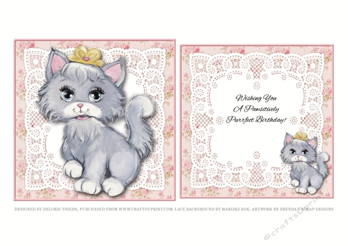 Wishing You A Pawsitively Purrfect Birthday Topper Plus Insert 