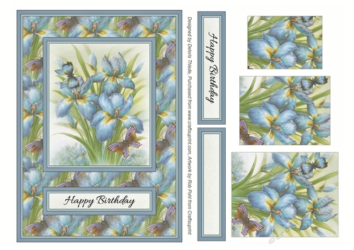 Lovely Rob Pohl Watercolor Iris Pyramid Topper