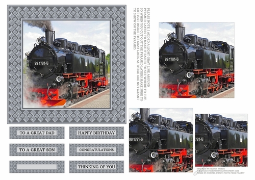 Steam Train Pyramid Topper Birthday/Fathers Day