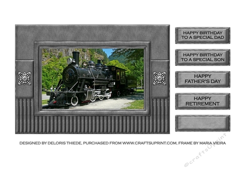 Steam Train Birthday/Fathers Day Quick Card 